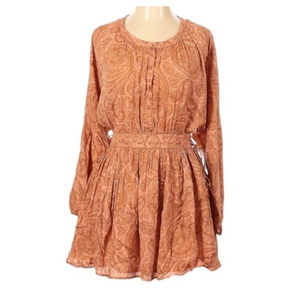 Amuse Society Dresses & Skirts - Amuse Society Orange Mini Sundress with gathered tied waist